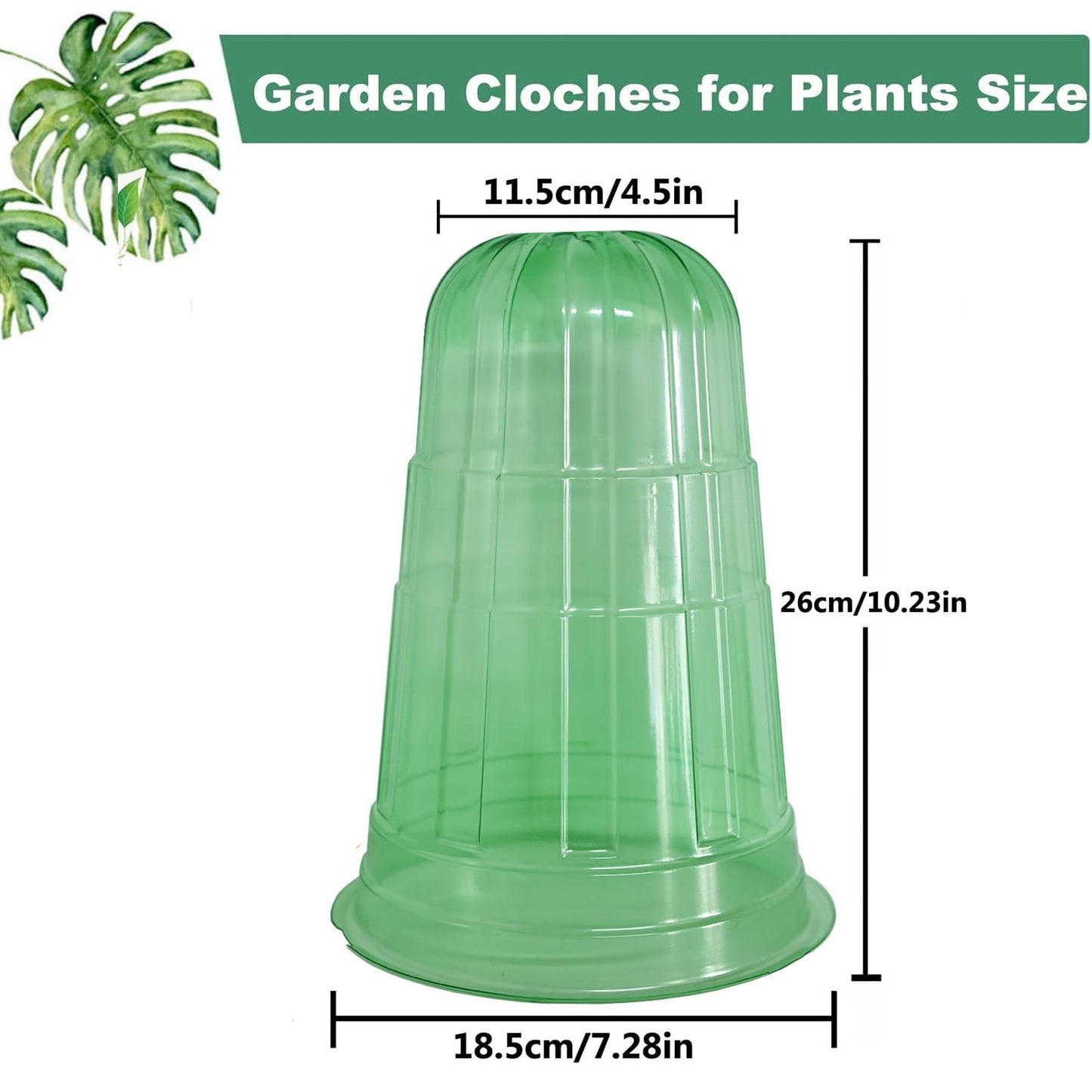Fshow Upgraded Garden Cloches for Plants, Reusable Bell Plant Protector, Garden Protection from Animals Snails Birds Chickens Insect， Compatible with Slug Collar(Green 20 Pack)