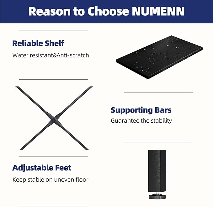 NUMENN Triple 5 Tier Bookshelf, Wide Book Shelf