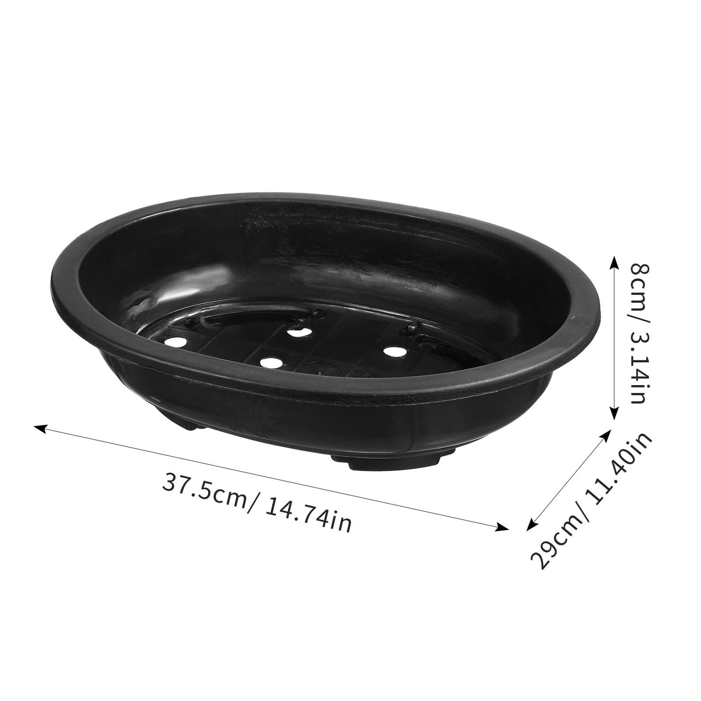 ERINGOGO 6 PCS Bonsai Training Pots, 15'' Oval Bonsai Planter Pot with Drainage Hole, Plastic Large Deep Flower Pot Plants Growing Pots for Nursery, Garden, Balcony