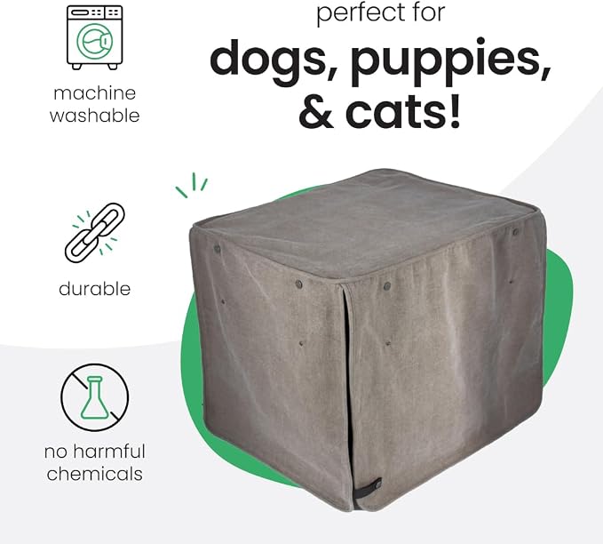 Molly Mutt Jupiter Dog Crate Cover, GOTS-Certified 100% Organic Cotton Canvas Cover for Dog or Puppy Kennel and Cage, Washable, Free of Harmful Chemicals, Small, Fits 24"x18"x21" Crate