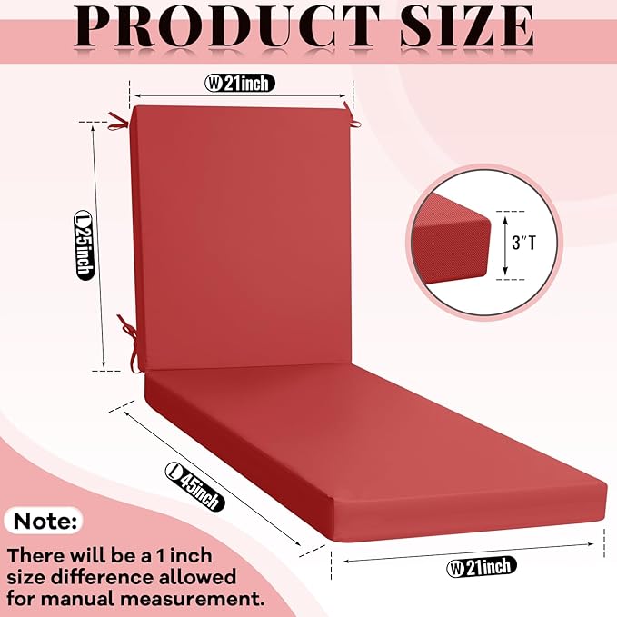 Patelai 2 Set Outdoor Chaise Lounge Cushions
