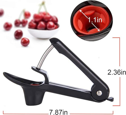 Cherry Pitter Tool, Heavy-Duty Seed Core Remover With Space-Saving Lock Design, Pit Remover for Cherries (Black)