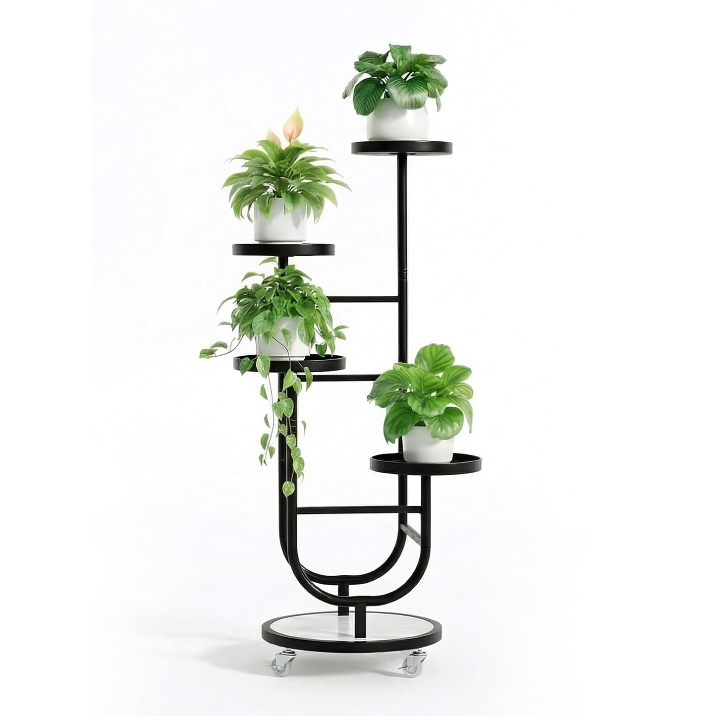 Xizlapu 4 Tiered Tall Plant Stand, Corner Display Rack, Multi-tier Planter Holder for Indoor Living Room Balcony Garden Patio