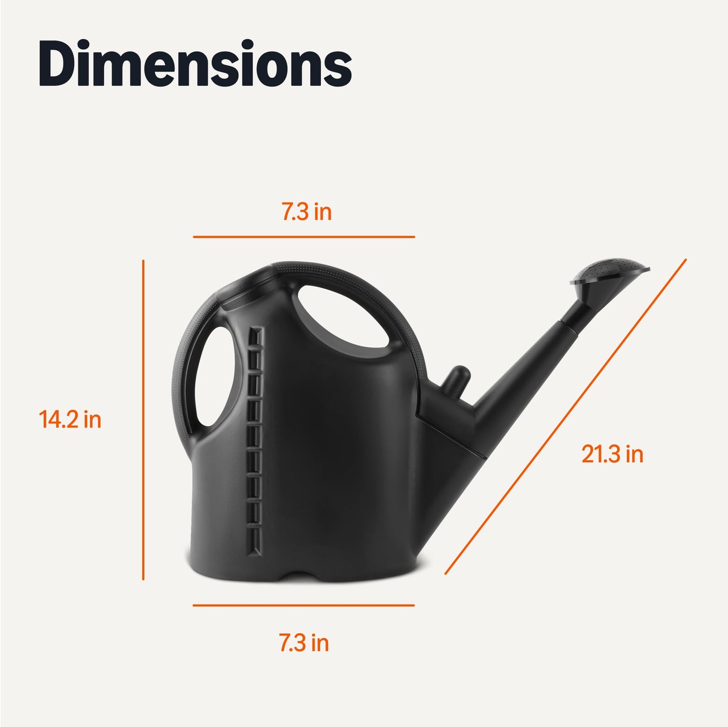 Amazon Basics, Watering Can, Black, 2.64 Gallon Capacity