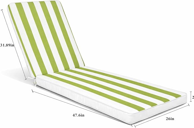Only choice Chaise Lounge Cushions Outdoor, Fade & Water Resistant Patio Lounge