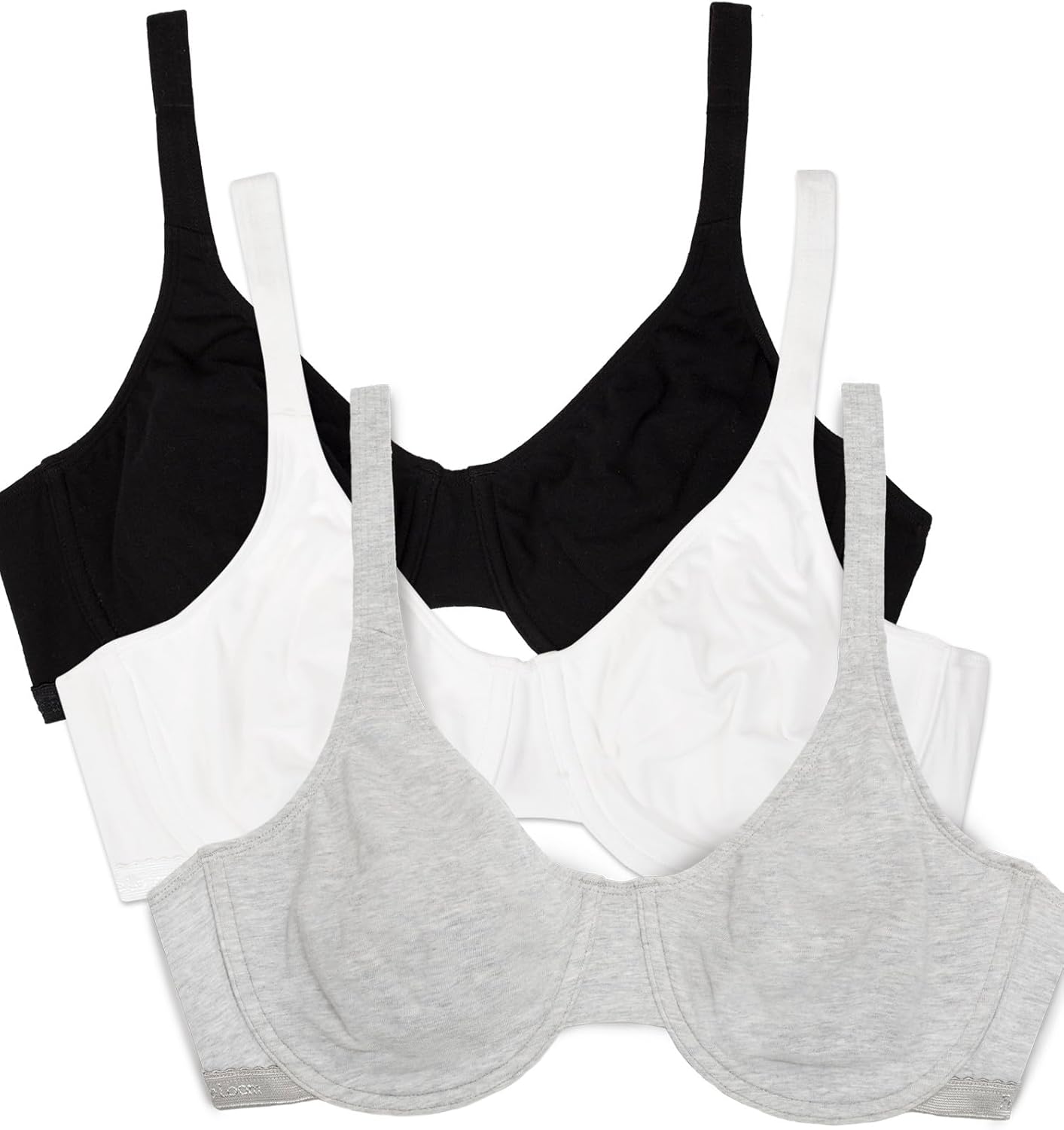 Fruit of the Loom Women's Multi-Pack Unlined Underwire Cotton Bra