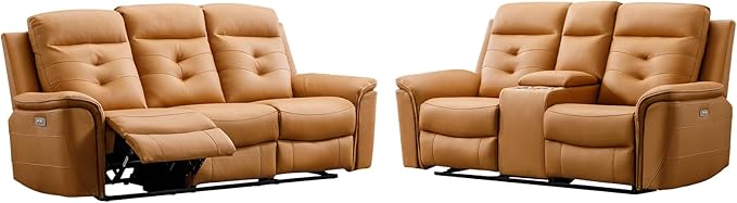 ANJ 2-Piece Faux Leather Power Recliner Sofa Set