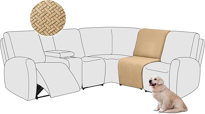 ALIECOM 100% Waterproof Recliner Sectional Couch Covers L Shape Stretch Corner