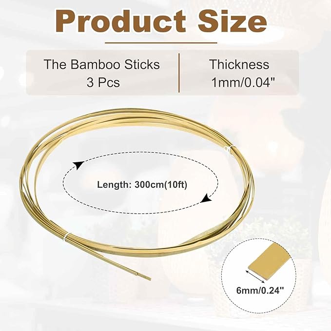 MECCANIXITY 3 Rolls Bamboo Strips