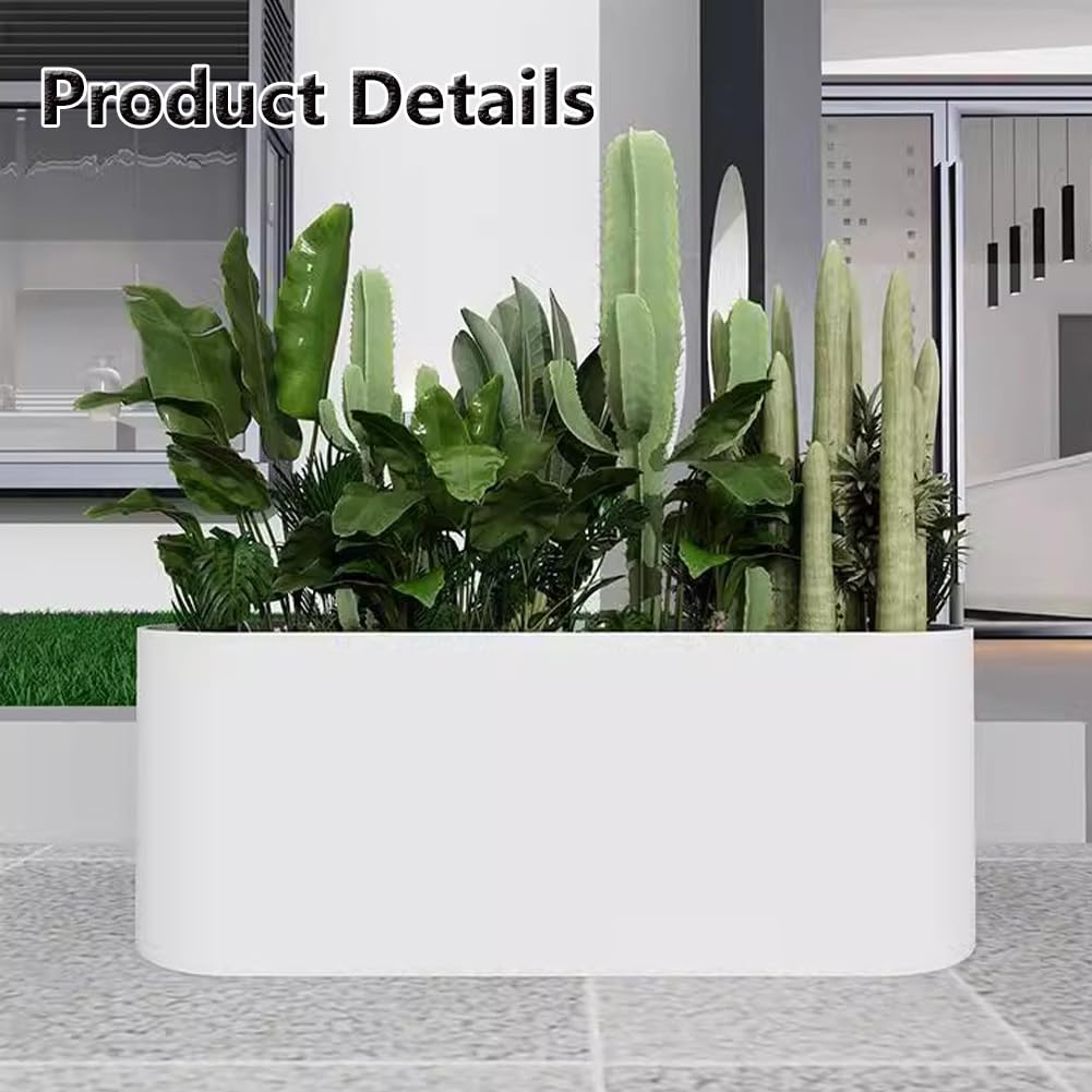 Sions Freestanding Planter Garden Beds, Outdoor Galvanized Planter Raised Garden Boxes, Raised Vegetable Gardens and Balcony Plant Tray Planting Beds,White 80cm*30cm*70cm