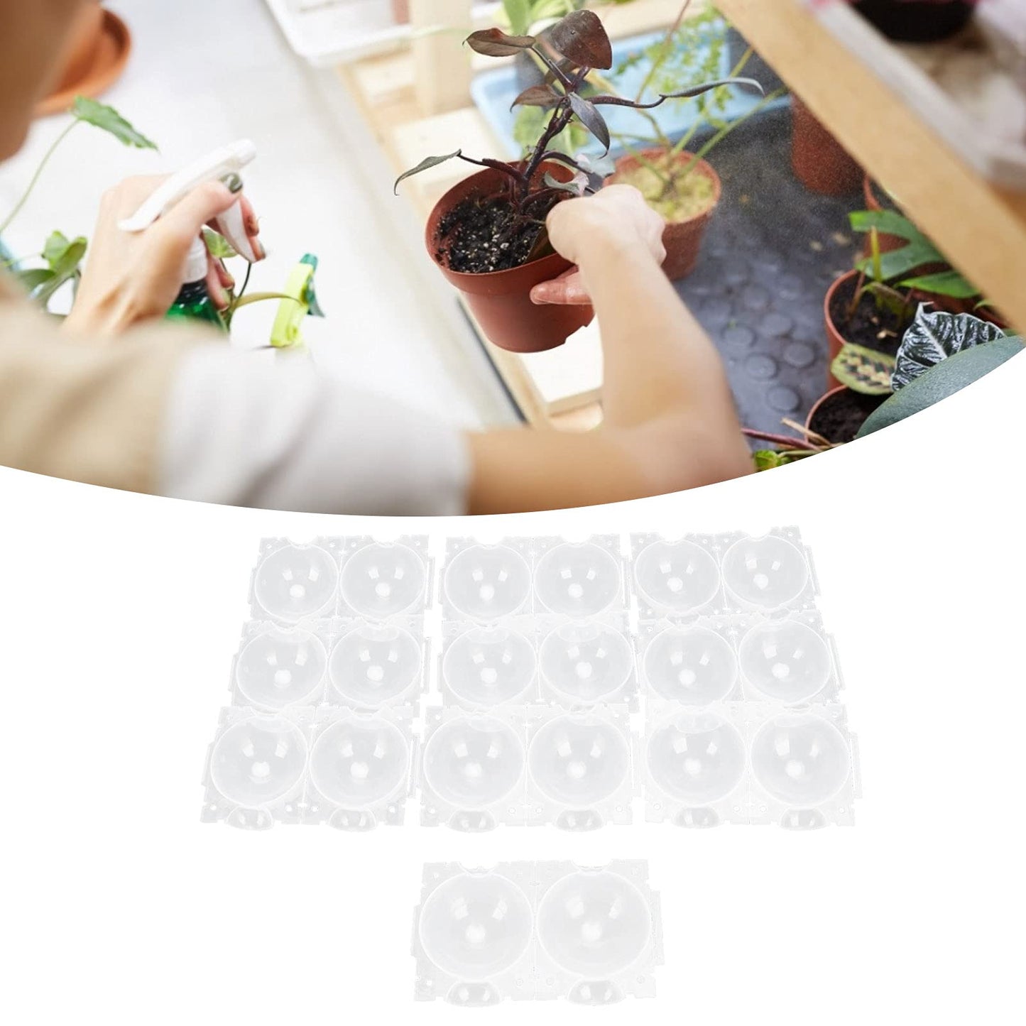 10PCS Air Layering Pods, Reusable High Pressure Plant Propagation Tray Rapid Plant Rooting Grow Box Grafting Device for 3-9mm Tree Plant Branches Asexual Reproduction