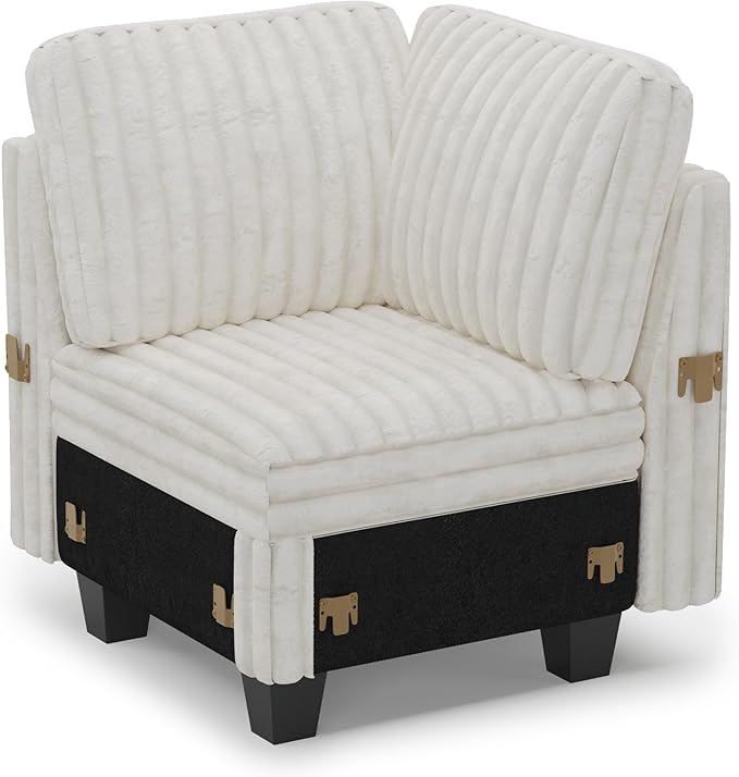 Belffin Corduroy Corner Seat for Modular Sofa Sectional Couches for Living Room
