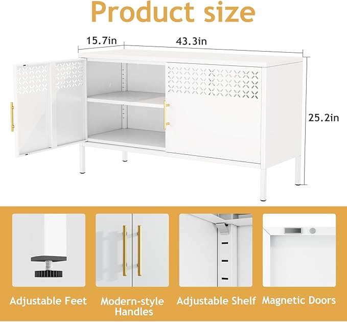 Tokawa Metal Storage Cabinet, 2-Door Short Locker Cabinets