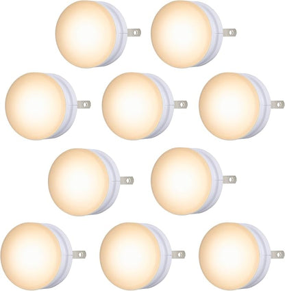 Lights by Night, LED Night Lights Plug Into Wall, 10-Pack, Dusk to Dawn Auto On/Off Sensor, Soft White, Plug In Nightlight Perfect for Adults, Kids, Bedroom, Bathroom, Hallway, Kitchen