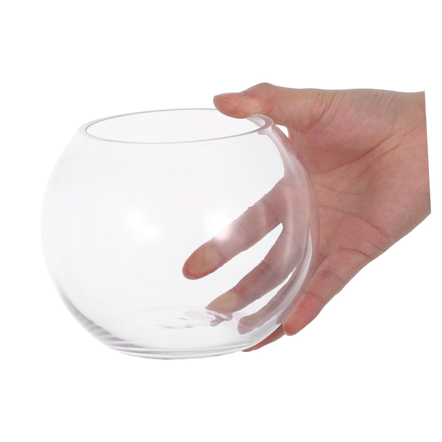 Yardwe 15cm Glass Bubble Bowl Vase Hydroponic Planter for Air Plants and Moss, Round Glass Terrarium Container for Home Décor and Wedding Centerpiece