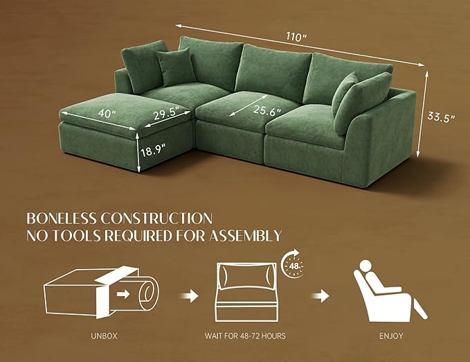 ohllob 110" Cloud Sectional Couches