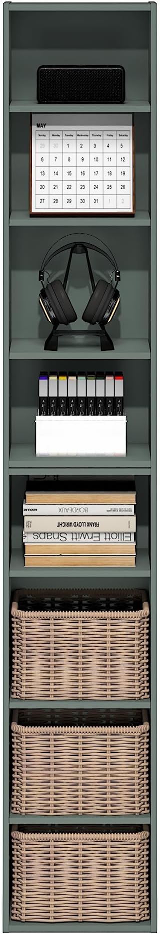 Furinno PASIR Book Shelf, 8-Tier Separable Tall Bookshelf, Stackable Bookcase