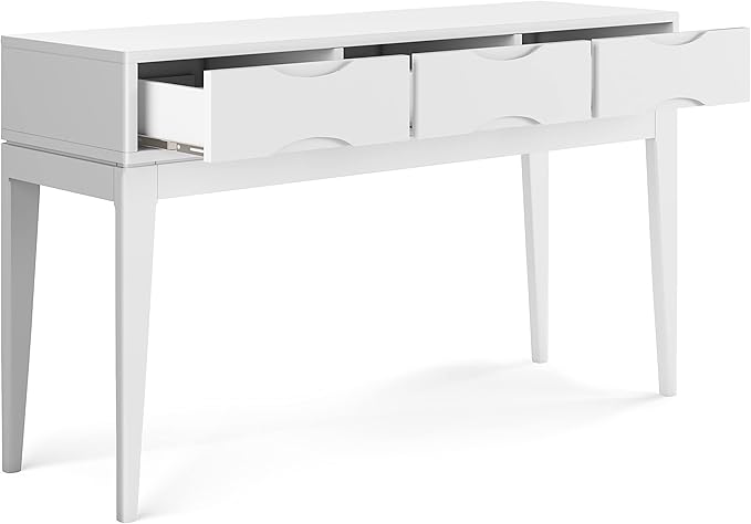 SIMPLIHOME Harper SOLID HARDWOOD 54 Inch Wide Mid Century Modern Console Sofa