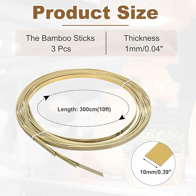 MECCANIXITY 3 Rolls Bamboo Strips