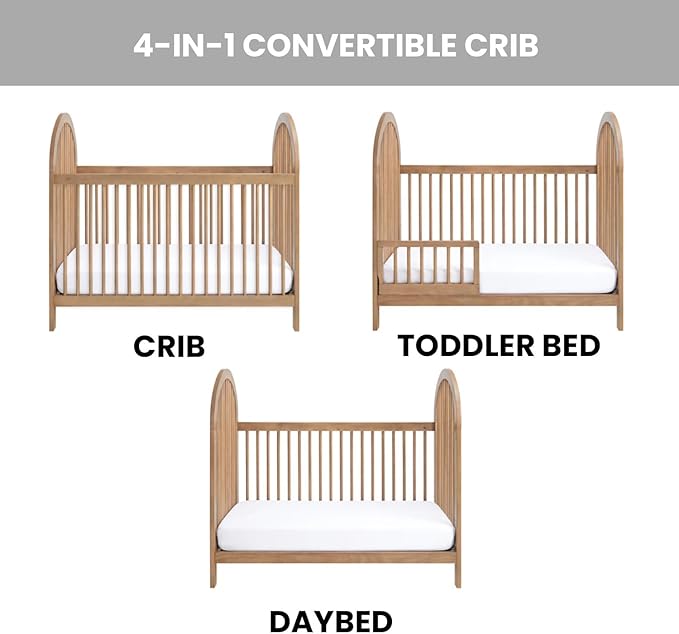 Soho Baby Everlee Convertible Island Crib, Honey Wood