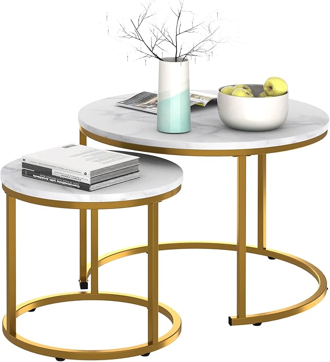 Garden 4 you Nesting Coffee Table Faux White Marble