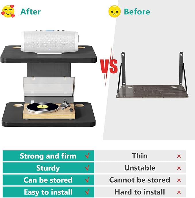 WALI Floating TV Shelf, 2 Tier Projector Shelf