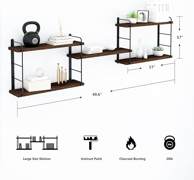 MXCSE Wall Shelves, Wall Mounted Bookshelves, DIY Floating Shelves
