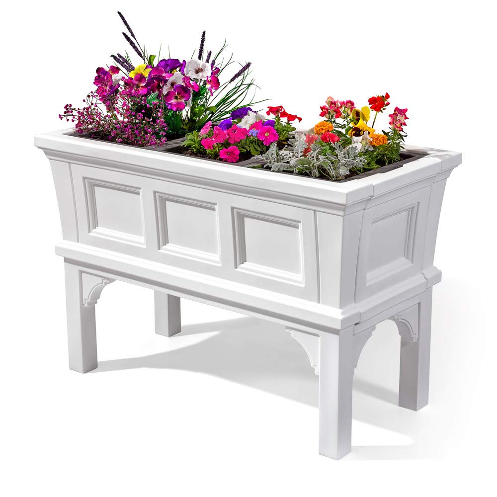 Step2 Atherton 24" x 39" x 19.5" Self-Watering Planter Box Bundle with Mayne Fairfield 4ft Window Box