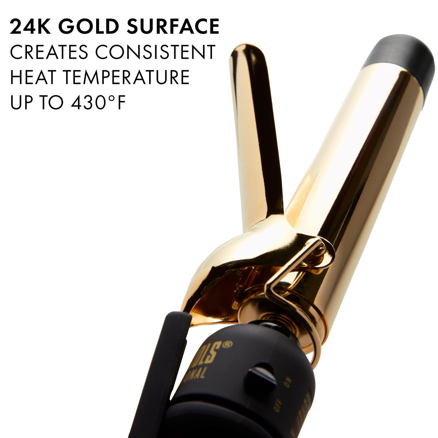 HOT TOOLS (2018 MODEL) Pro Artist 24K Gold Curling Iron | Long Lasting, Defined Curls (1-1/4 in)