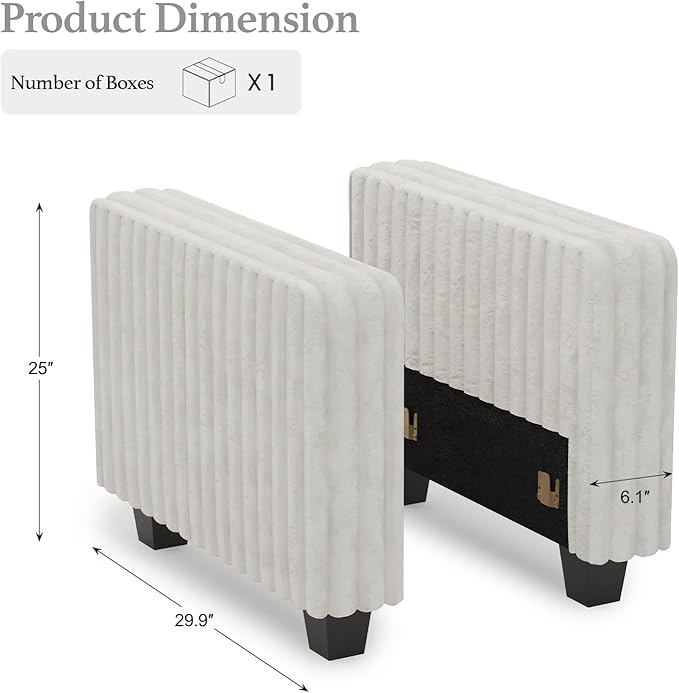 Belffin Plush Corduroy Modular Sectional Sofa Armrest Part Module