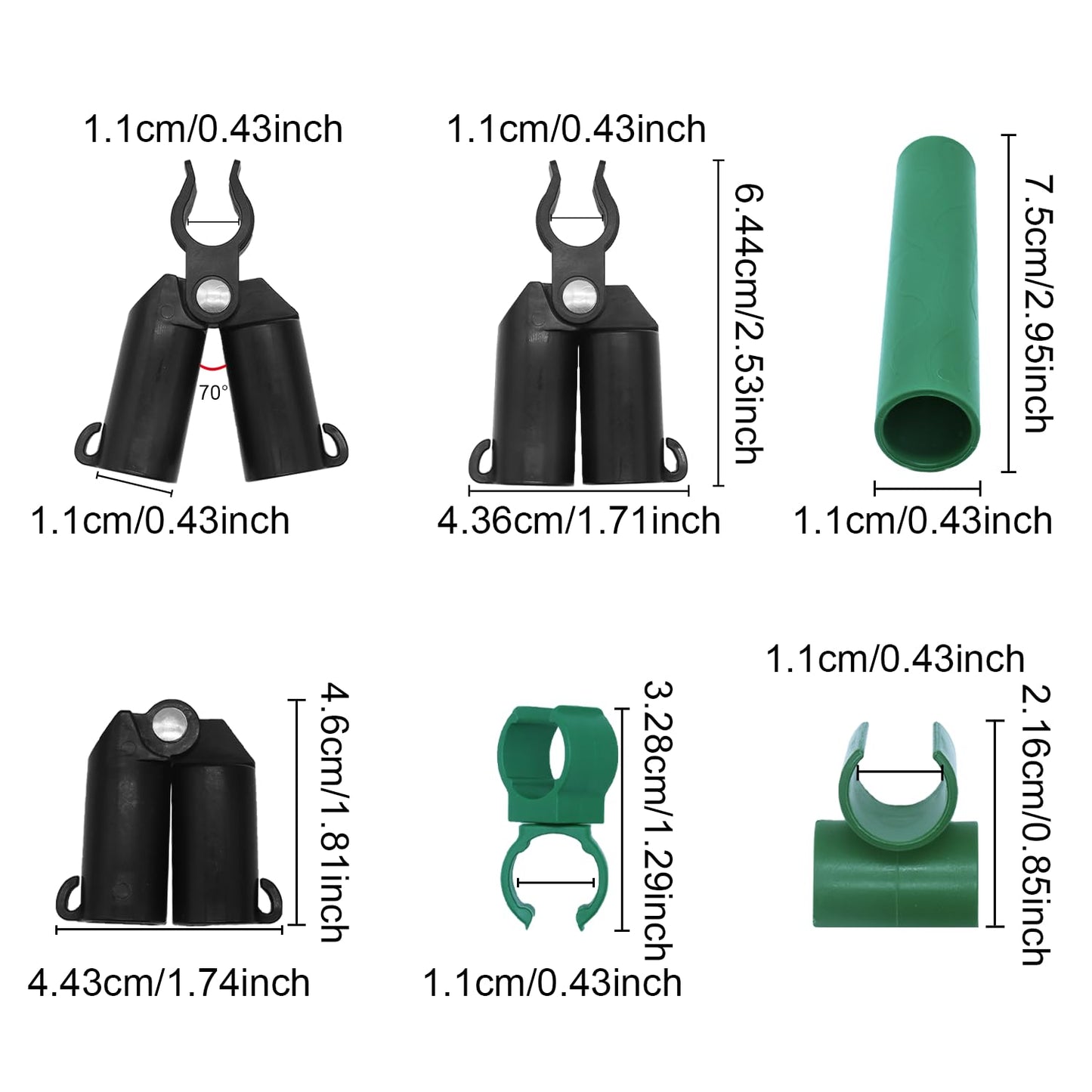 70 Pieces Adjustable Plant Trellis Connector Clip Plastic Plant Connector Stakes Garden Plastic Connector Connecting Joint Buckle Clip 11mm