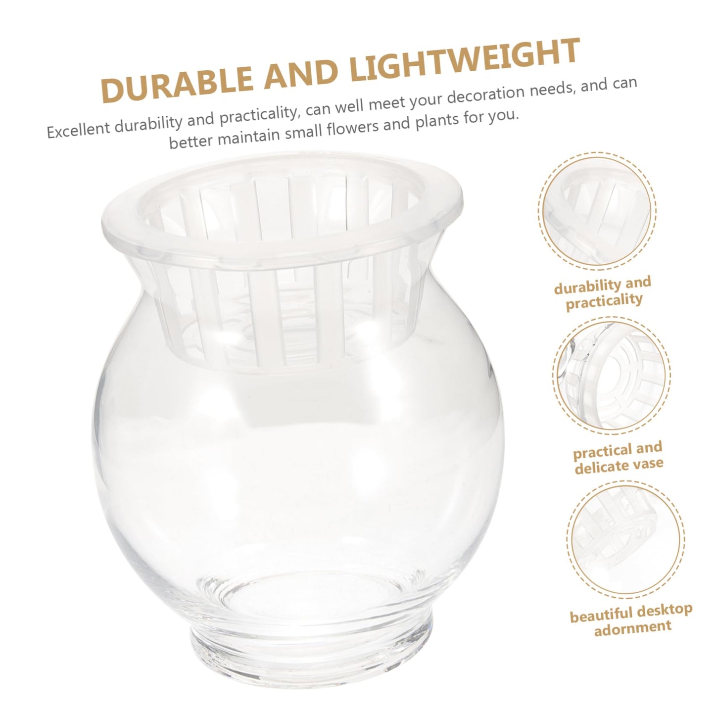 Generic Desktop Glass Planter Elegant Round Terrarium Vase for Hydroponic Plants Dried Flower Arrangements Versatile Home and Office Decoration