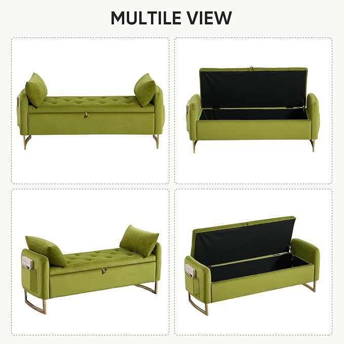 48" End of Bed Bench, Modern Storage Benches
