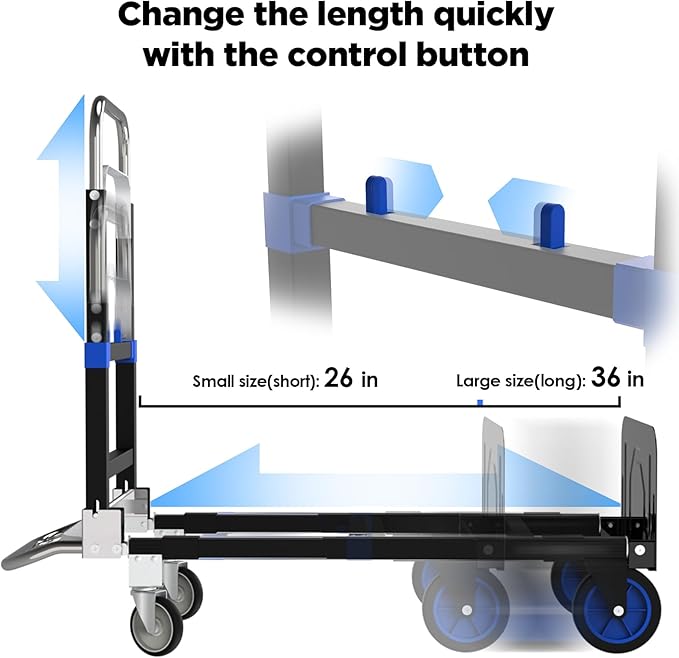 Black Convertible Hand Truck Dolly Cart