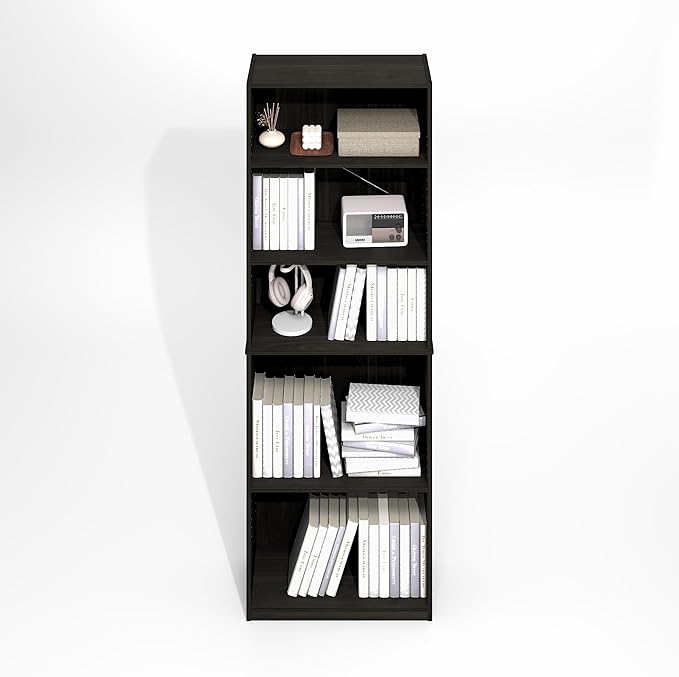 Furinno Jaya Simply Book Shelf, 5-Tier Bookshelf, Bookcase