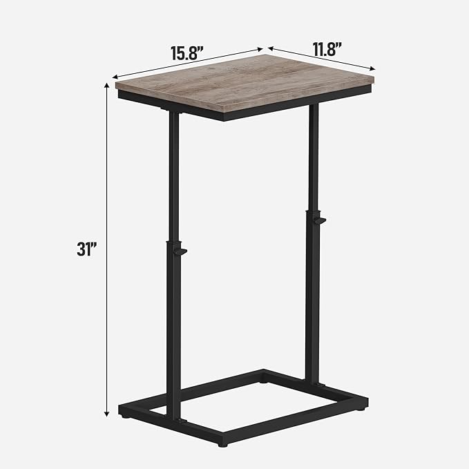 TUTOTAK End Table, Side Table, Tall Couch Table, Sofa Table, Living Room