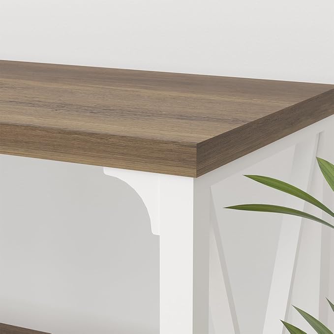 LVB Farmhouse Entryway Table, Industrial Wood Sofa Table