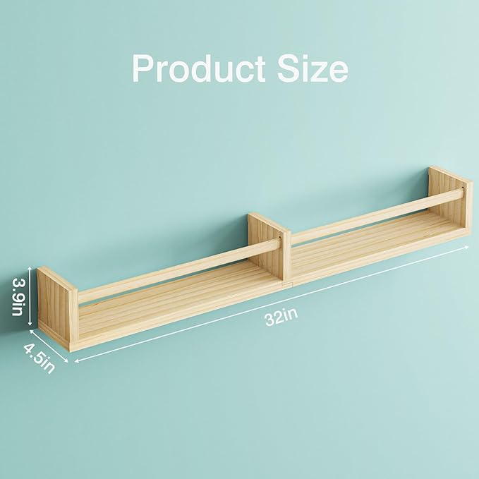 Fixwal Nursery Book Shelves, 32 Inch Floating Bookshelves