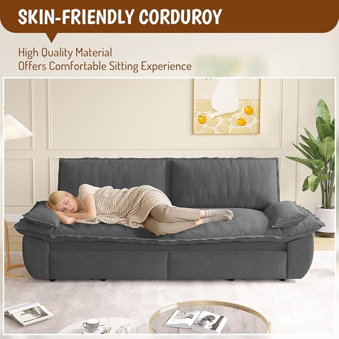 73.2" Sofa Bed Queen, 3-in-1 Pull Out Sofa Bed
