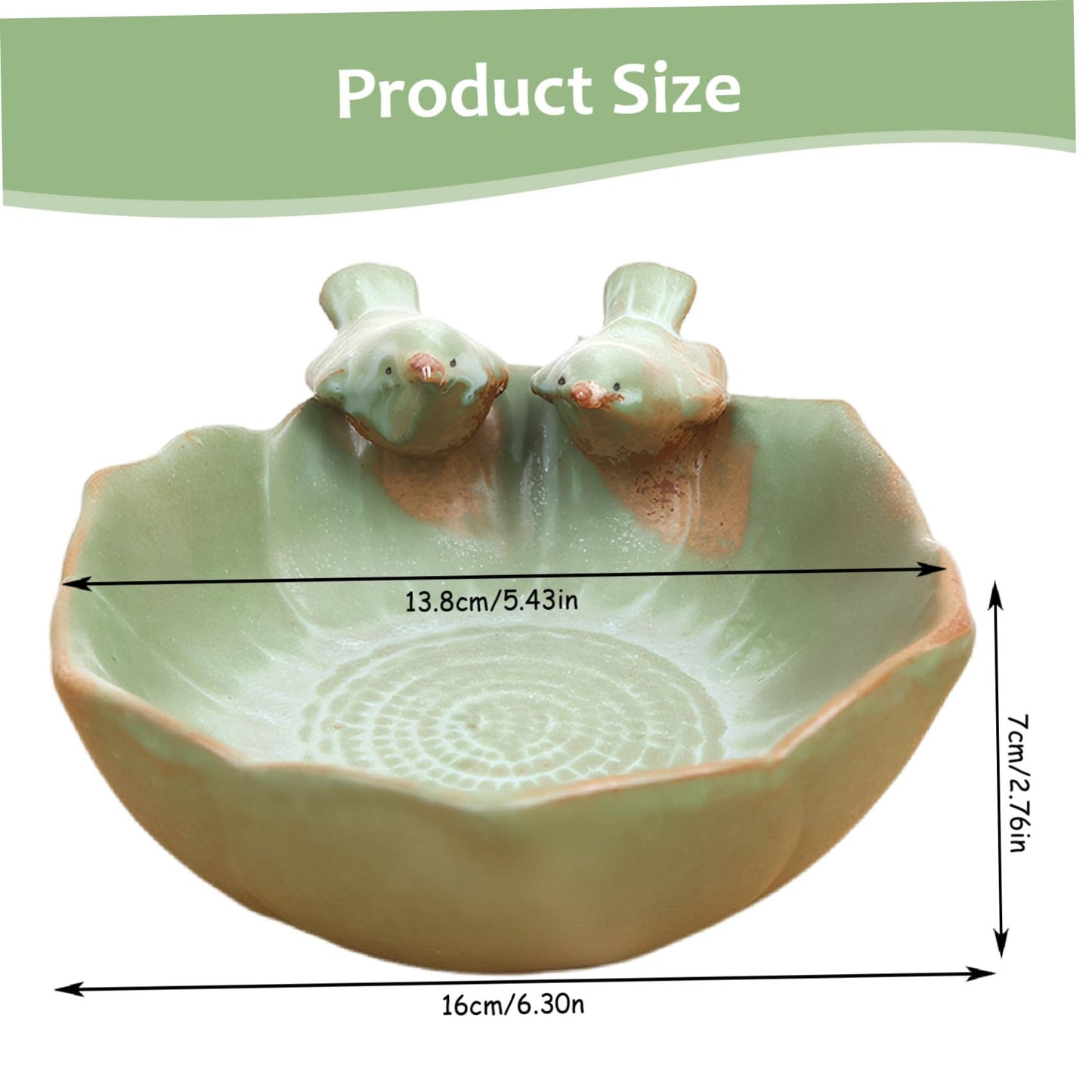 CurcKua Suculentas Pot with 2 Adorable Birds Planter DIY Flower Planting Garden Pots Ceramic Round Hollow Planter for Home Indoor Outdoor Garden Decor Pots