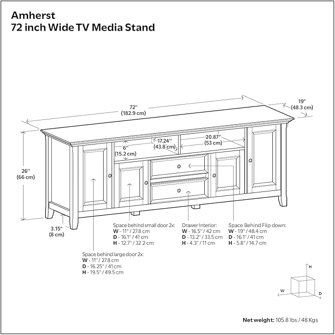 SIMPLIHOME Amherst TV Stand