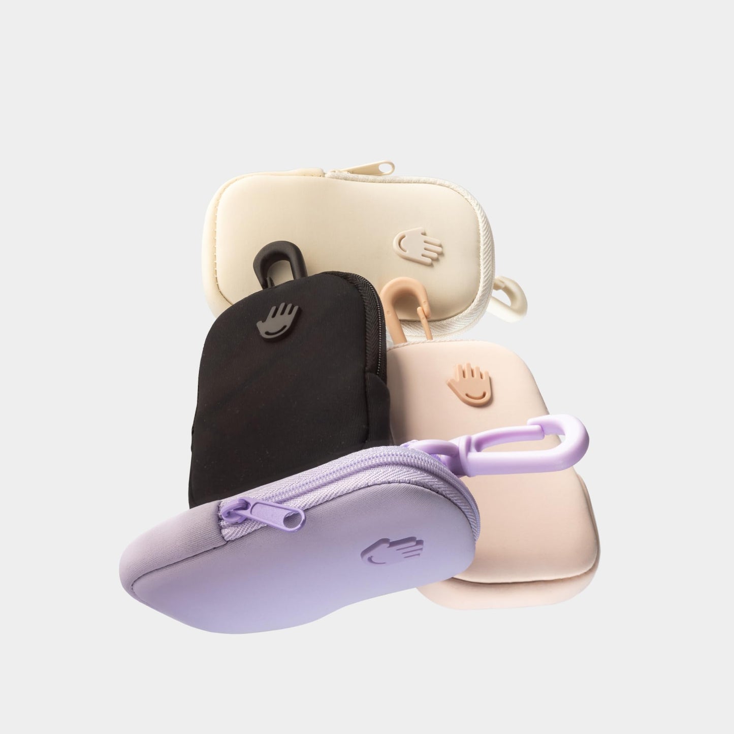 Touchland Touchette Zippered Pouch with Snap Hook – Attachable Bag Accessory Compatible with 1 FL OZ Hand Sanitizer – Ivory