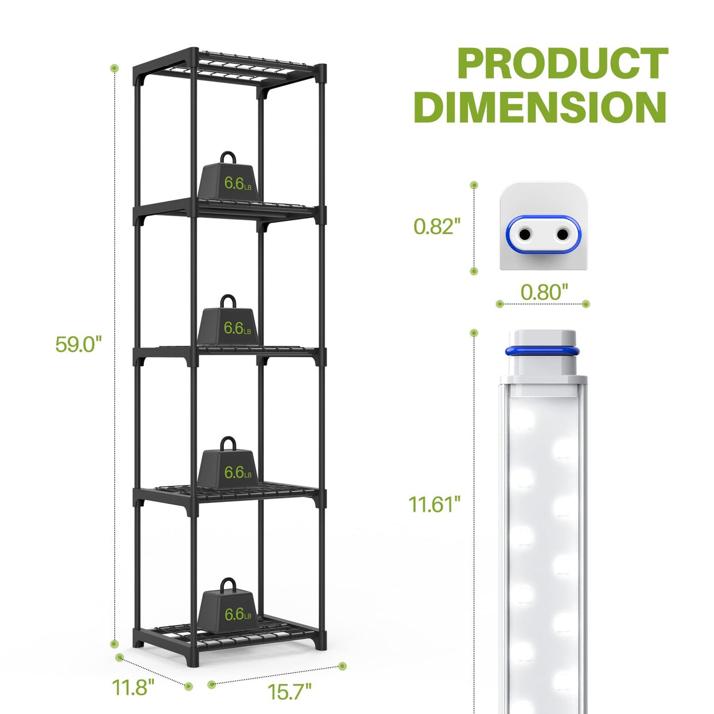 Inzlume Indoor Greenhouse with Grow Light, Mini Greenhouse with 4 Pack 36W Grow Lights for Indoor Plant, Seed Start, Seedling, Seed Trays, 11.8" W x 15.7" L x 59" H