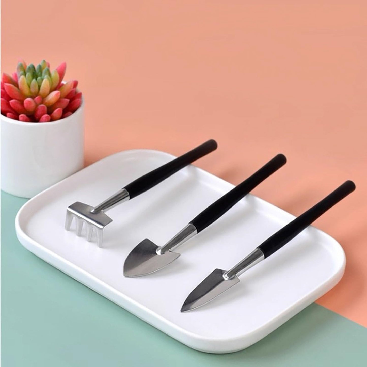 35PCS Mini Succulent Tools Set, 19.7" Thickened Repotting Mat & Plant Tag, Garden Hand Transplanting Miniature Planting Indoor Fairy Care, Potting, Cactus, Houseplant Bonsai Tool Kit