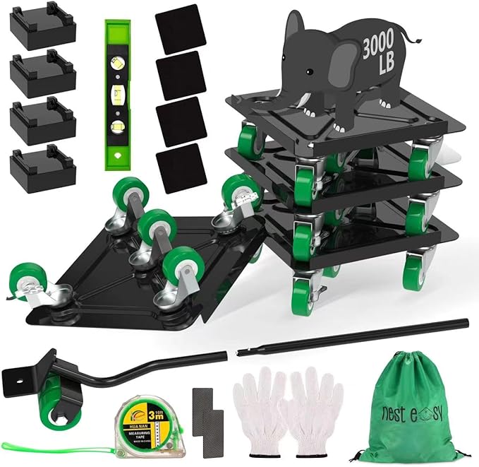 NEST EASY Heavy Duty Furniture Dolly 360° Rotating 5 Wheels, Alloy Steel
