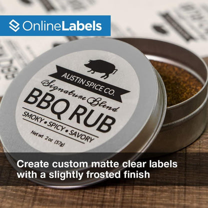 8.5 x 11 Clear Frosted Matte Sticker Paper (Inkjet Printers Only) - 100 Sheets - Full Sheet Labels - OnlineLabels