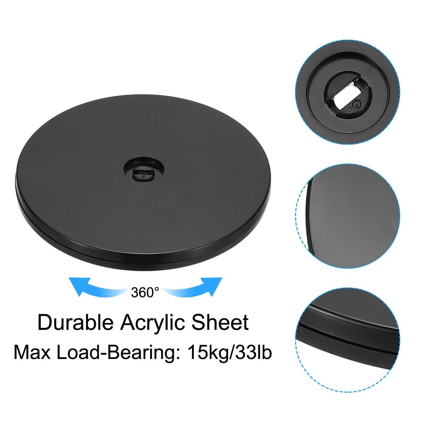 PATIKIL 6 Inch Heavy Rotating Swivel Stand, 2Pcs 360 Rotation Lazy Susan Turntable with Steel Ball Bearings for Model Base Rotating Plants TV Computers Monitors, Black