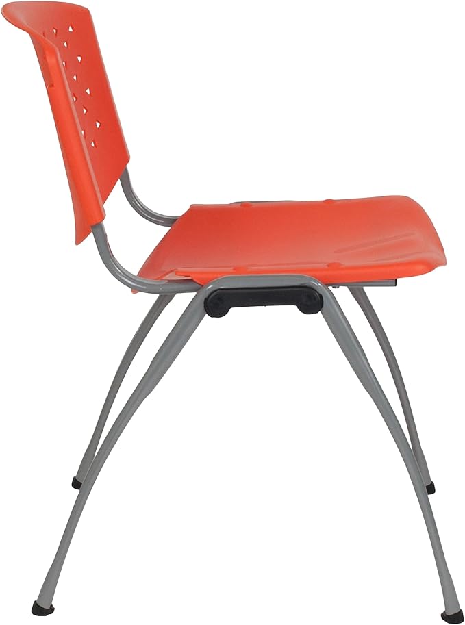Flash Furniture HERCULES Series 880 lb. Capacity Orange Plastic Stack Chair