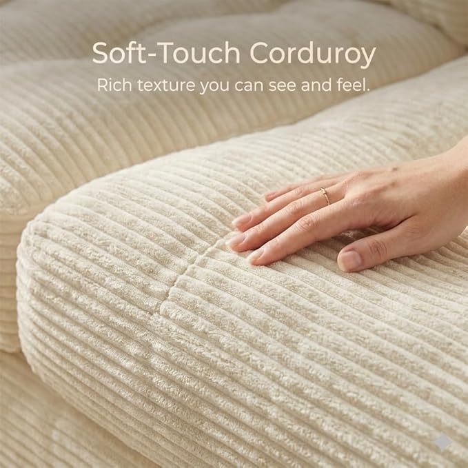 96" L Shaped Modular Sectional Sofa, Boneless Cloud Couch