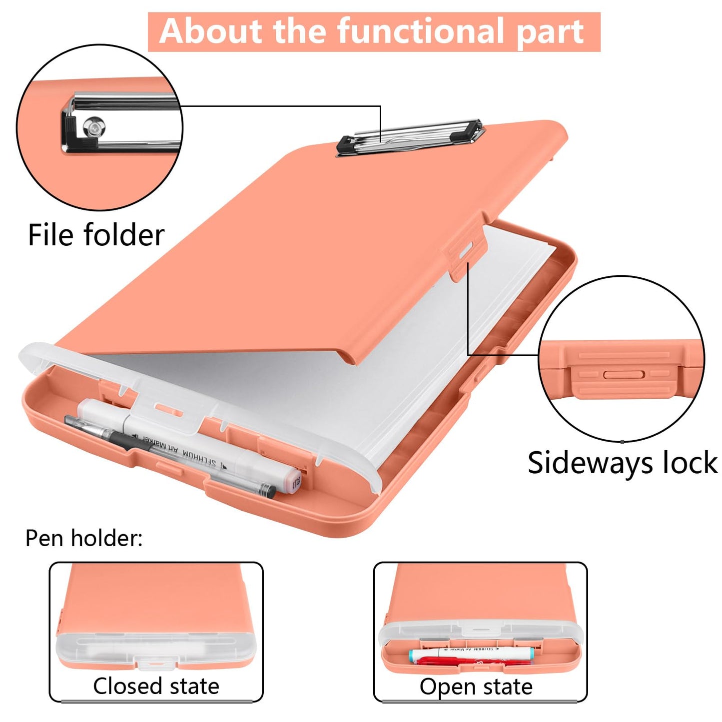 SFLHHDM Plastic Clipboard with Storage, High Capacity Clip Boards 8.5x11 with Storage, Heavy Duty Nursing Clipboards Folder, Clipboard Cute, Letter A4 Size Clipboards with Storage for Teachers, Nurse
